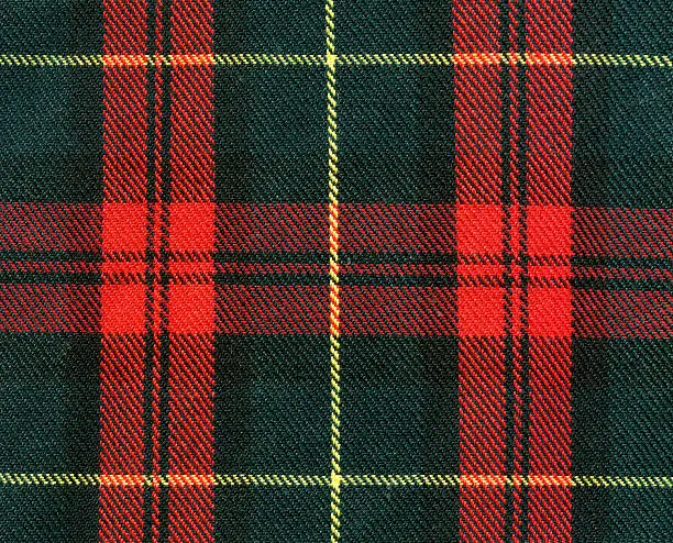 Close-up of traditional scottish checked material