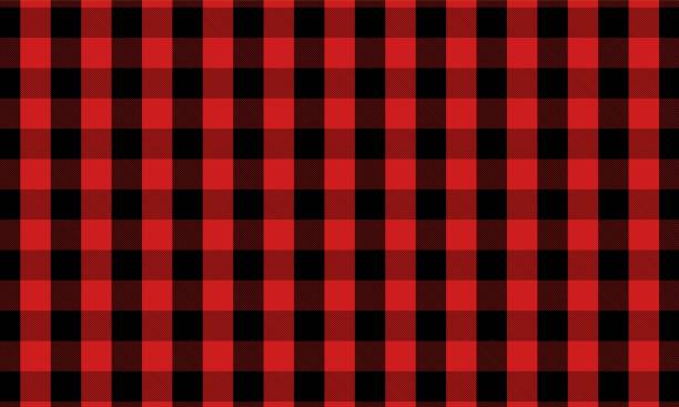 illustrations, cliparts, dessins animés et icônes de conception de vecteurs de modèle sans couture de bison rouge et noir de bison de buffalo - tartan plaid textured pattern