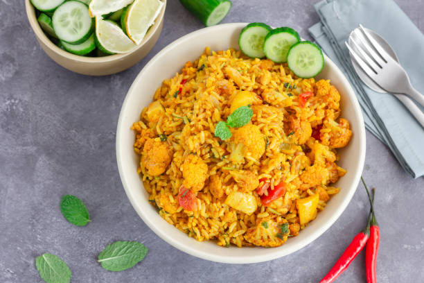 istock Vegetable Fried Rice with Cauliflower, Indian Food Photo 1210496290