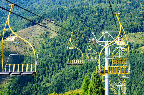 istock Old ski lift in the Carpathians, Ukraine 1210498545