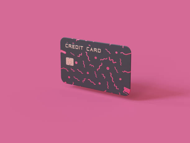 istock pink background 3d render black credit card business concept 1210501642