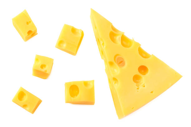 istock piece of cheese isolated on white background. top view 1210511219