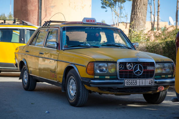 Mercedes taxi in Morocco stock photo