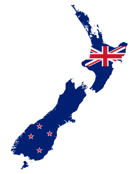 istock Flag in map of New Zealand 1210513910