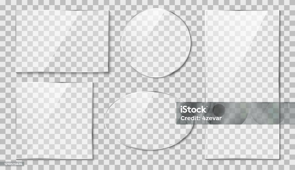 Glass Reflection Vector Glass With Reflection Effect Mirror On Transparent Vector Illustration ...