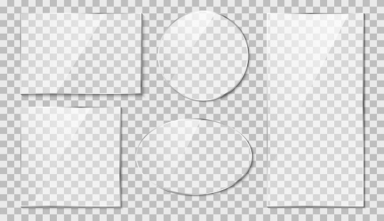 Glass Reflection Vector Glass With Reflection Effect Mirror On Transparent Vector Illustration ...