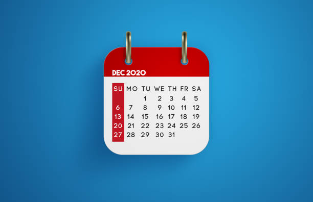 istock December 2020 Calendar on blue background 1210517669
