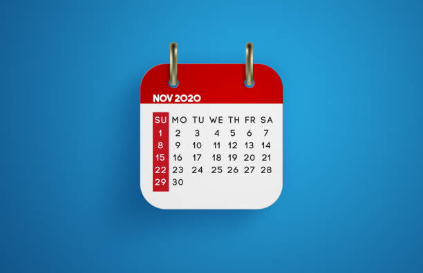 November 2020 Calendar on blue background