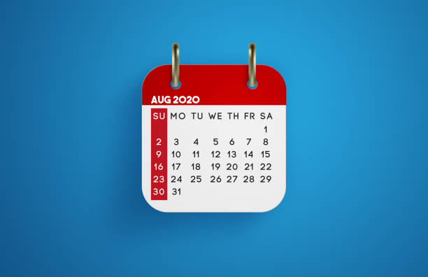 istock August 2020 Calendar on blue background 1210518422