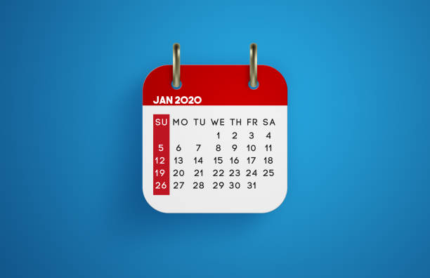 istock January 2020 Calendar on blue background 1210518483