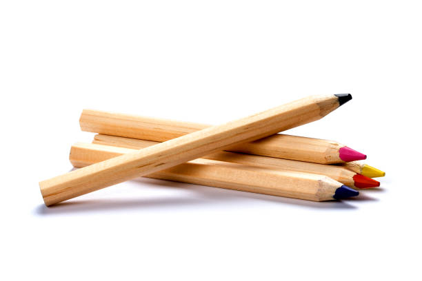 istock colored pencils isolated on white background. close up 1210518779