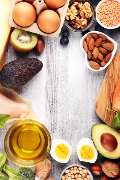 istock healthy eating and diet concept, natural rich in protein food on rustic table 1210519028