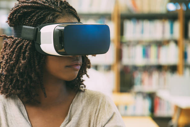 istock African American student girl using VR glasses for work 1210520007