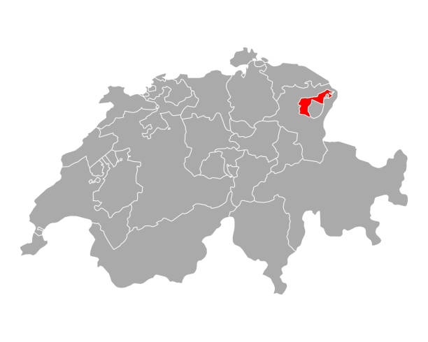 Map of Appenzell Outer Rhodes in Switzerland Map of Appenzell Outer Rhodes in Switzerland appenzell ausserrhoden stock illustrations