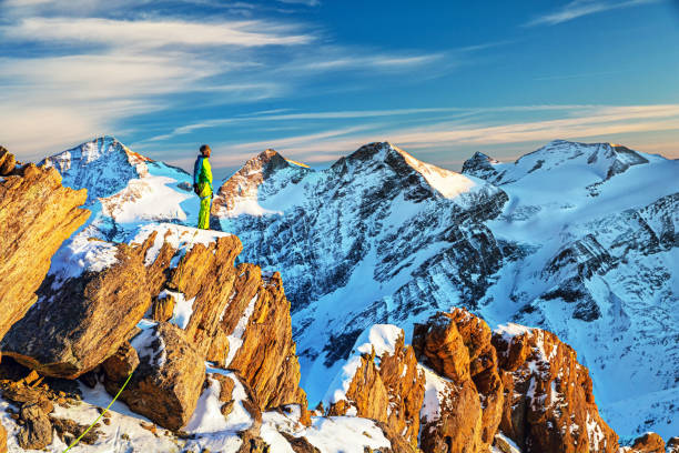 Mountaineer on the way to the Austrian Kitzsteinhorn