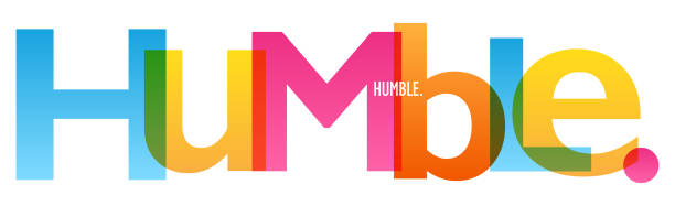 ilustrações, clipart, desenhos animados e ícones de humilde. banner tipografia colorida - humility