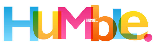 HUMBLE. colorful typography banner HUMBLE. colorful vector concept word typography banner humility stock illustrations