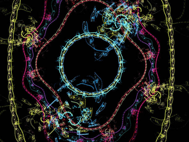 istock Abstract illustration of a fractal pattern on black background 1210533889