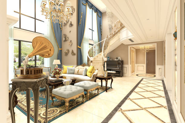 istock 3D Render of Living room 1210534987