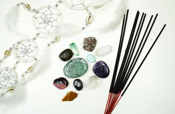 istock Crystal stones, dreamcatcher for healing 1210535216