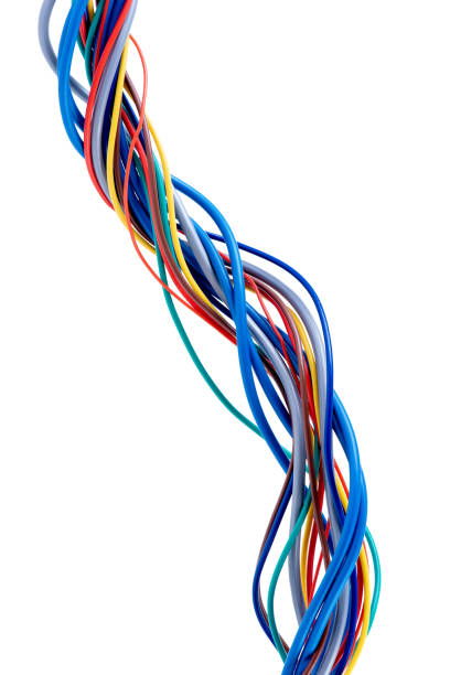 istock Colorful electric cable and wire isolated on white 1210535316