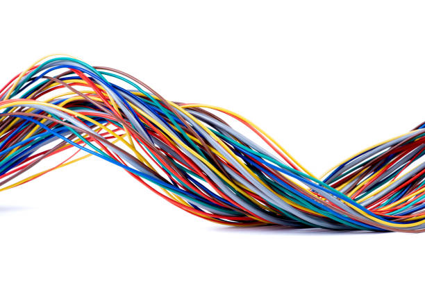 istock Colorful electric cable and wire isolated on white 1210536023