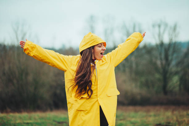 istock Natural female beauty in autumn rain 1210537177