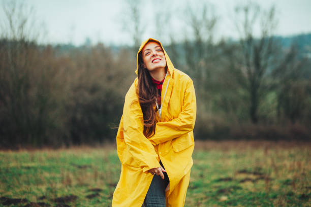 istock Natural female beauty in autumn rain 1210537743