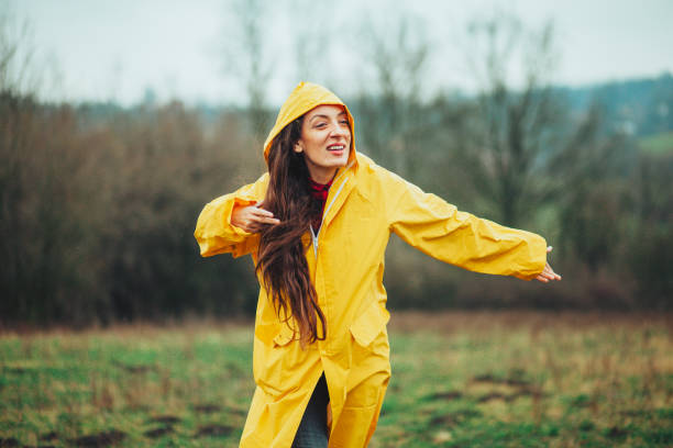 istock Natural female beauty in autumn rain 1210537995