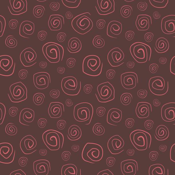 スパイラル落書きのシームレスな民族パターン。テキスタイル、ファブリック、デザイン、壁紙用テンプレート。 - chocolate backgrounds swirl pattern点のイラスト素材／クリップアート素材／マンガ素材／アイコン素材