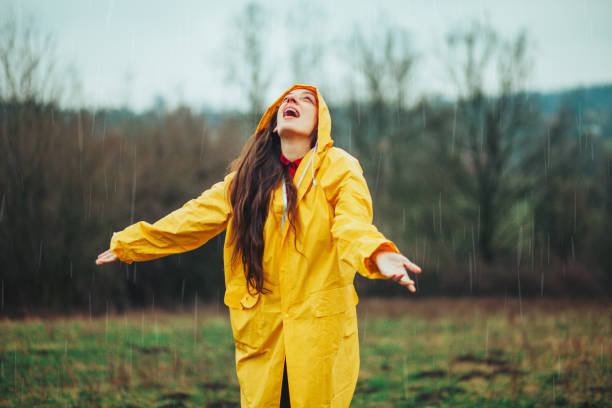 istock Natural female beauty in autumn rain 1210538150