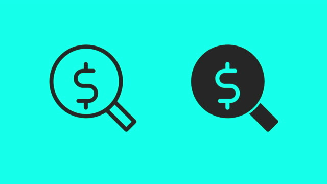 Dollar Search Icons - Vector Animate