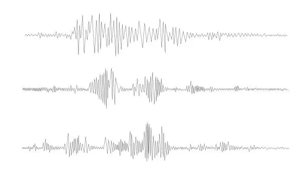 Vector illustration of Abstract analyzing and equalizer, Seismograph recording the seismic activity of an earthquake.