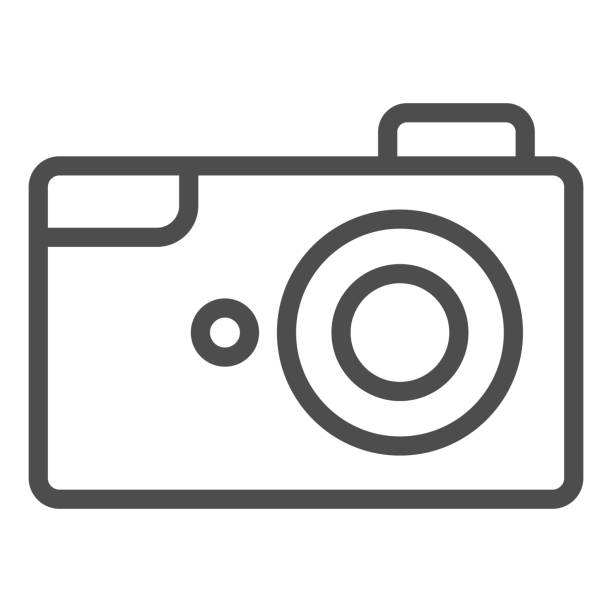 Camera line icon. Photocamera, classic device for photography symbol, outline style pictogram on white background. Multimedia sign for mobile concept and web design. Vector graphics. Camera line icon. Photocamera, classic device for photography symbol, outline style pictogram on white background. Multimedia sign for mobile concept and web design. Vector graphics camera flash illustrations stock illustrations