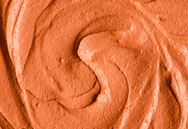 istock Red terracota clay texture close up, selective focus. Abstract background 1210544838