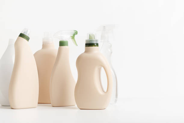 istock Composition of blank label bottles for mockup packaging 1210544873