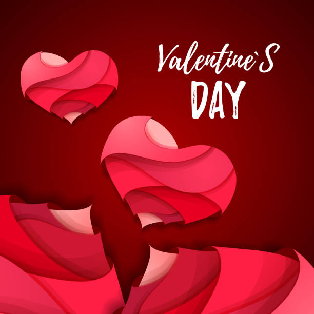 istock 3d origami Valentines heart. Valentine's day background 1210548473
