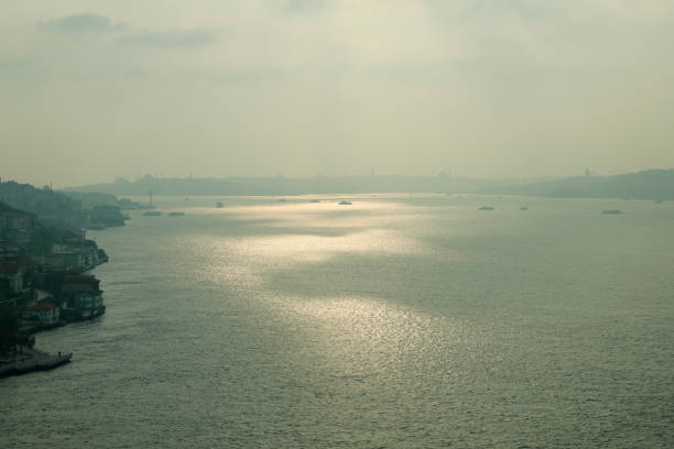 Foggy and cloudy day over Bosphorus