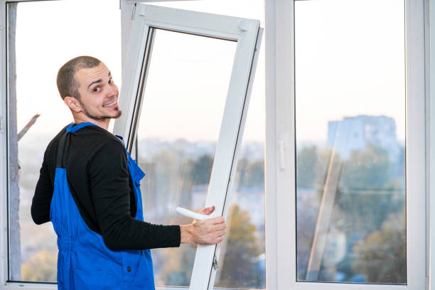istock Professional master at repair and installation of windows, at work 1210550957