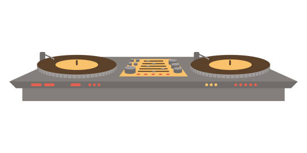 DJ remote for playing and mixing music. Vector illustration of DJ remote for playing and mixing music. dj decks stock illustrations