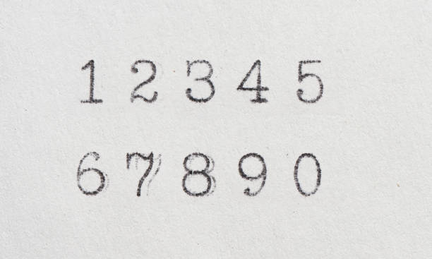 istock Old numbers by typewriter. Vintage font 1210559374