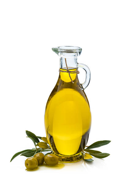 istock Three olive oil containers isolated on white background 1210564540