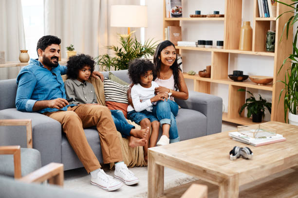 istock Watching movies is a family activity 1210565428