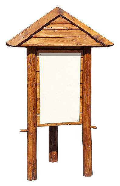 istock Wooden stand for advertising 121057035