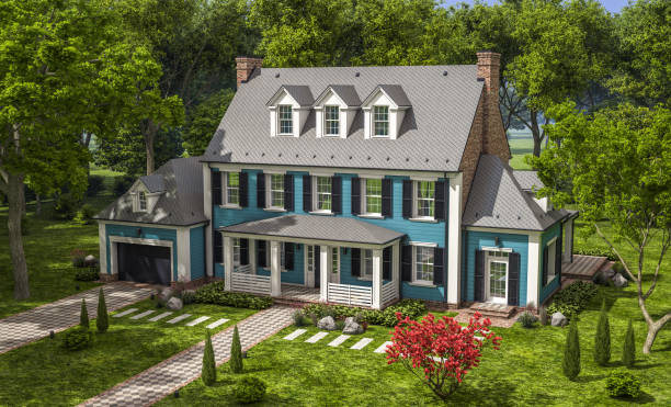 istock 3d rendering of modern classic house in colonial style 1210571136