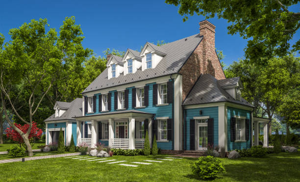 istock 3d rendering of modern classic house in colonial style 1210571162