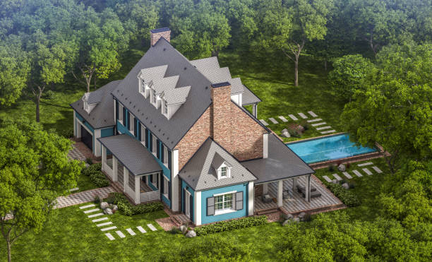 istock 3d rendering of modern classic house in colonial style 1210571167
