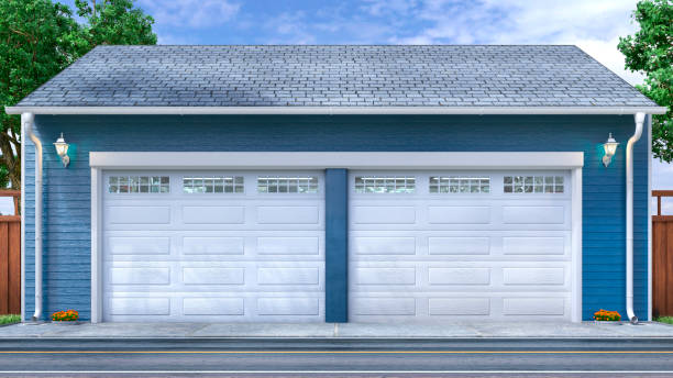 Interior shot of an empty modern garage.