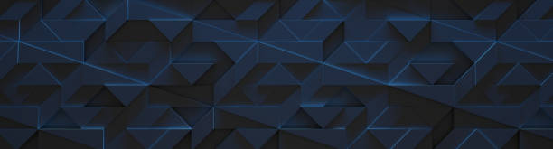 Sci-fi Geometric Background (Website Head) (3D Illustration) stock photo