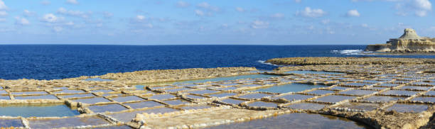 istock Panoramic view Xwejni Salt Pans, Gozo, Malta 1210575329